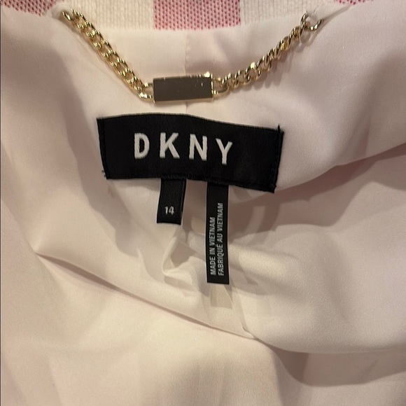 DKNY Striped Pink and White Women's Blazer size 14 * - Picture 3 of 4